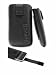 Original bugatti SlimCase Leather (black) Size M mit innovativer EasyOutTechnik, Größe 120 X 56 x 20mm (z.B. für Apple iPhone 2G / 3G / 3GS / Nokia / Samsung / HTY / Sendo / T-Mobile / Vodafone / Sony Ericson kompatible Modelle (s. Produktbeschreibung ) mit Logo ''BUGATTI'' -inkl. original Trendline24 Lanyard