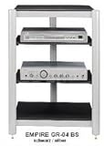 Empire GR-03/04/06 HiFi-Rack | Ausführungen: GR-03 BB (3 Ebenen) / Farbe Rahmen/Rohre: schwarz / Abmessungen (BxTxH): 600x530x580 mm