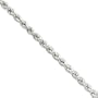 Sterling Silver Hollow Rope Chain 24"