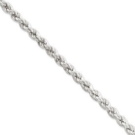 Sterling Silver Hollow Rope Chain 24"