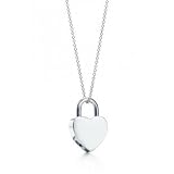 Sterling Silver Heart Lock Pendant with 18 Inch Chain