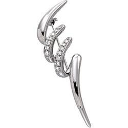 14K White Gold Diamond Fashion Brooch by Britney