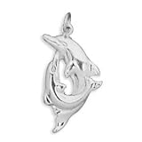 Playful Dolphins Pendant Charm
