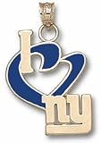 New York Giants 3/4 I Heart NY Enamel Pendant - Gold Plated Jewelry