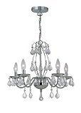 Brinda Collection Chrome & Crystals 5-Lite Ceiling Lamp