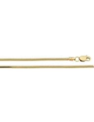 14K Yellow Gold 20 Inch Solid Round Snake Chain
