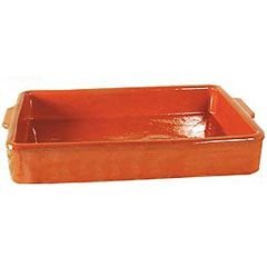 La Tienda Rectangular Terra Cotta Cazuela Dish (12 in long, 96 oz/ 12 cup capacity)