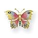 Jewelry : 14k Enameled Pink and Yellow Butterfly Pin