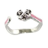 Body jewelry, .925 sterling silver with enamel and adjustable design, Pink Panther Toe Ring - PTY03