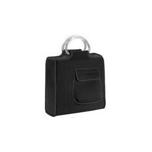 Insulated neoprene lunch tote purse w/clear handles BLA