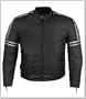 Motorcycle Jackets - Mens Vented Motorcycle Jacket MJ453 Black Silver