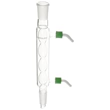 Chemglass CG-1206-HC-01 Glass Allihn Condenser with Removable Hose Connection, 200mm Jacket Length, 330mm Height, 24/40 Joint