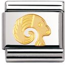 NOMINATION Italian Charm in stainless steel and 18k gold Zodiac sign (Aries)