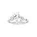 Solid 14K White Gold Hollow Star Cubic Zirconia title=