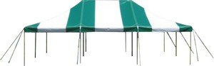 Party Tent 20 X 30 Pole Tent Green and White Heavy Duty Vinyl