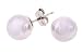 14K White Gold Ball Earrings, 7 mm