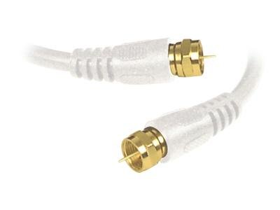 Belkin RG6 Coax Cable, F-PLUG to F-PLUG 25ft Cord (White)