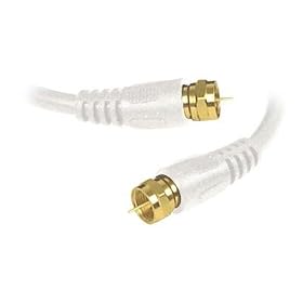 Belkin RG6 Coax Cable, F-PLUG to F-PLUG 25ft Cord (White) by Belkin