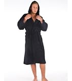 Produkt-Bild: Frottee-Bademantel/ Saunamantel "Montana" mit Kapuze f&uuml;r Damen & Herren Farbe schwarz, Gr&ouml;sse S