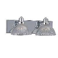Sea Gull Lighting 4864-05 Shelbrook Two-Light Vanity, Chrome Finish with Clear Ribbed Glass