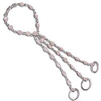 Silver Link Braclet Rose Quartz Gemstones (brclt219a)