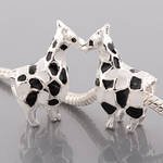 Believe Beads © Silver Plated Black and White Giraffe Charm Bead for Pandora/Troll/Chamilia Style Charm Bracelet