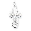 Sterling Silver Crucifix Pendant with 20 Inch Sterling Silver Chain