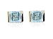 9ct Gold Square Blue Topaz Earrings