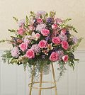 Same Day Flower Delivery All-Pink Sympathy Standing Basket