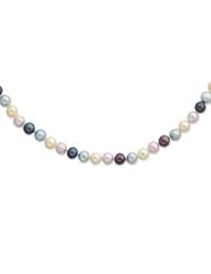 Sterling Silver 7-8mm Multicolor FW Cultured Pearl Necklace