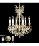 IMAGE OF American Brass and Crystal CH9228-OS-12G-ST Biella 6 Light Single Tier Chandelier in Polished Brass with Black Inlay with Clear Strass Teardrop crystal