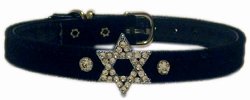 Star of David Velvet Holiday Pet Collar Size 16