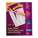 Address Label, Inkjet Printer, 1 x 2-5/8, Clear, 750/Pack AVE8660