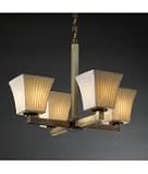 IMAGE OF Justice Design Group POR-8820-50-CHKR-DBRZ Modular Limoges 4 Light Single Tier Chandelier in Dark Bronze with Checkered glass