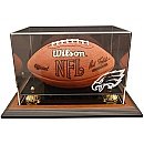 Philadelphia Eagles Zenith Football Display Case with Gold Risers