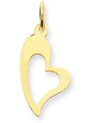 14k Gold Open Heart Charm