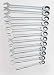 Westward 1LCF9 Spline Ratcheting Box Wrench Set, mm, 12PC