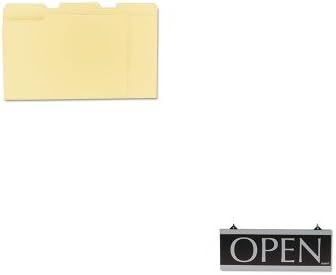 KITUNV12113USS4246 - Value Kit - Headline Signs Century Series Reversible Open/Closed Sign (USS4246) and Universal File Folders (UNV12113)