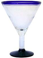 12 Oz Blue Rim Martini - Set Of 6