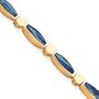 14k 7 Inch Polished Fancy Created Opal Bracelet - Lobster Claw - JewelryWeb