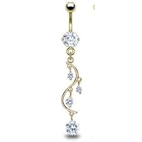per�age du nombril Cristal or vigne piercing pour le nombril