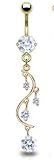 per�age du nombril Cristal or vigne piercing pour le nombril
