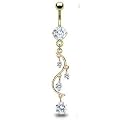 per�age du nombril Cristal or vigne piercing pour le nombril