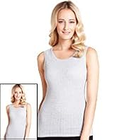 2 Pack Sleeveless Pointelle Thermal Vests