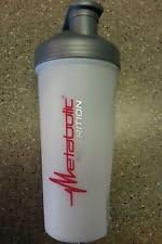 Metabolic Nutrition Shaker Bottle 20 Oz White/Silver