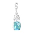 Soft Rectangle Caribbean Quartz Scroll Design Pendant
