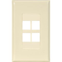 Channel Vision 4 Jack Almond Decora Plates - 10 Pack
