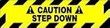 Slip-Gard Border Floor Signs6 X 24 Step-Style, CAUTION STEP DOWN