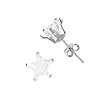Sterling Silver Star Earrings - Stamping - 6 mm