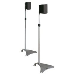 Atlantic Satellite SPSCUR47 2 Speaker Stands (Titanium)